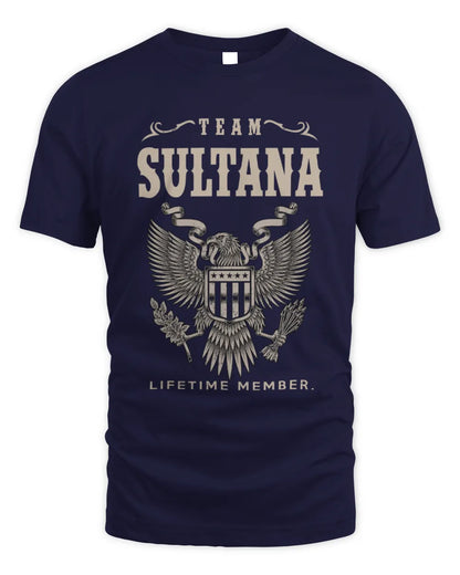 SULTANA TP06-K82 – Personalized Classic Style Apparel “Team NAME Lifetime Member” - Unisex Standard T-Shirt - Navy