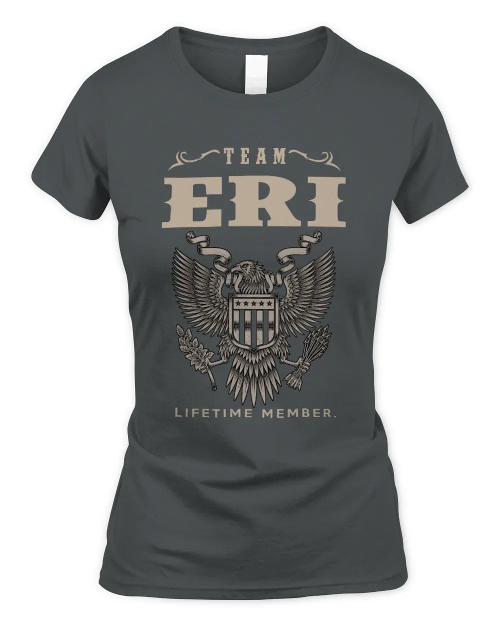 ERI TP06-K82 – Personalized Classic Style Apparel “Team NAME Lifetime Member” - Women's Standard T-Shirt - Charcoal