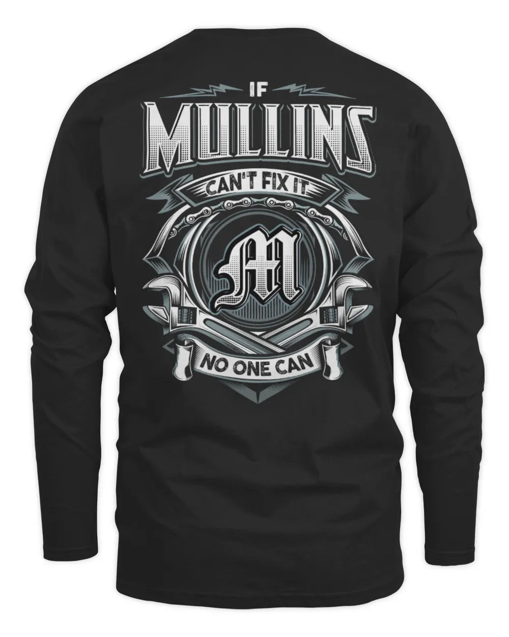 MULLINS AP81-K4-626 - Personalized Ahmed Quote Apparel “If Ahmed Can't Fix It, No One Can” - Men's Long Sleeved T-Shirt - Black