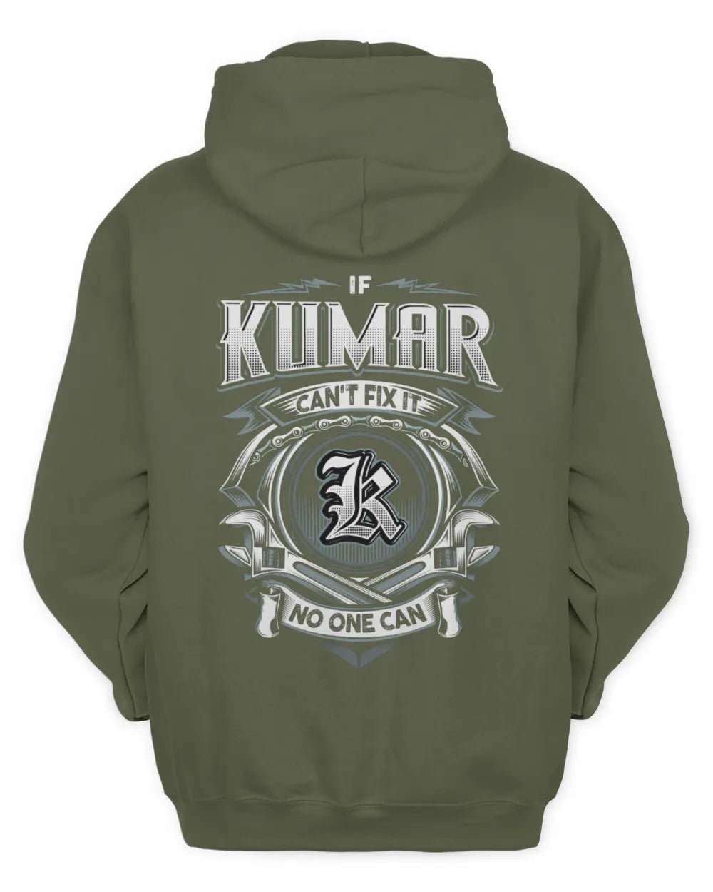 KUMAR AP81-K4-626 - Personalized Ahmed Quote Apparel “If Ahmed Can't Fix It, No One Can” - Unisex Hoodie - Military Green