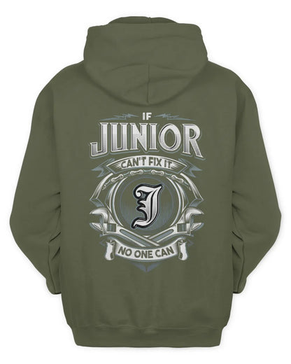 JUNIOR AP81-K4-626 - Personalized Ahmed Quote Apparel “If Ahmed Can't Fix It, No One Can” - Unisex Hoodie - Military Green