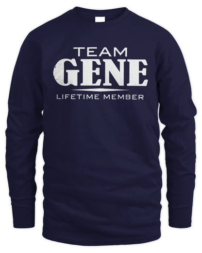 GENE BL62-K4-128 - Personalized “Team NAME Lifetime Member” - Men's Long Sleeved T-Shirt - Navy