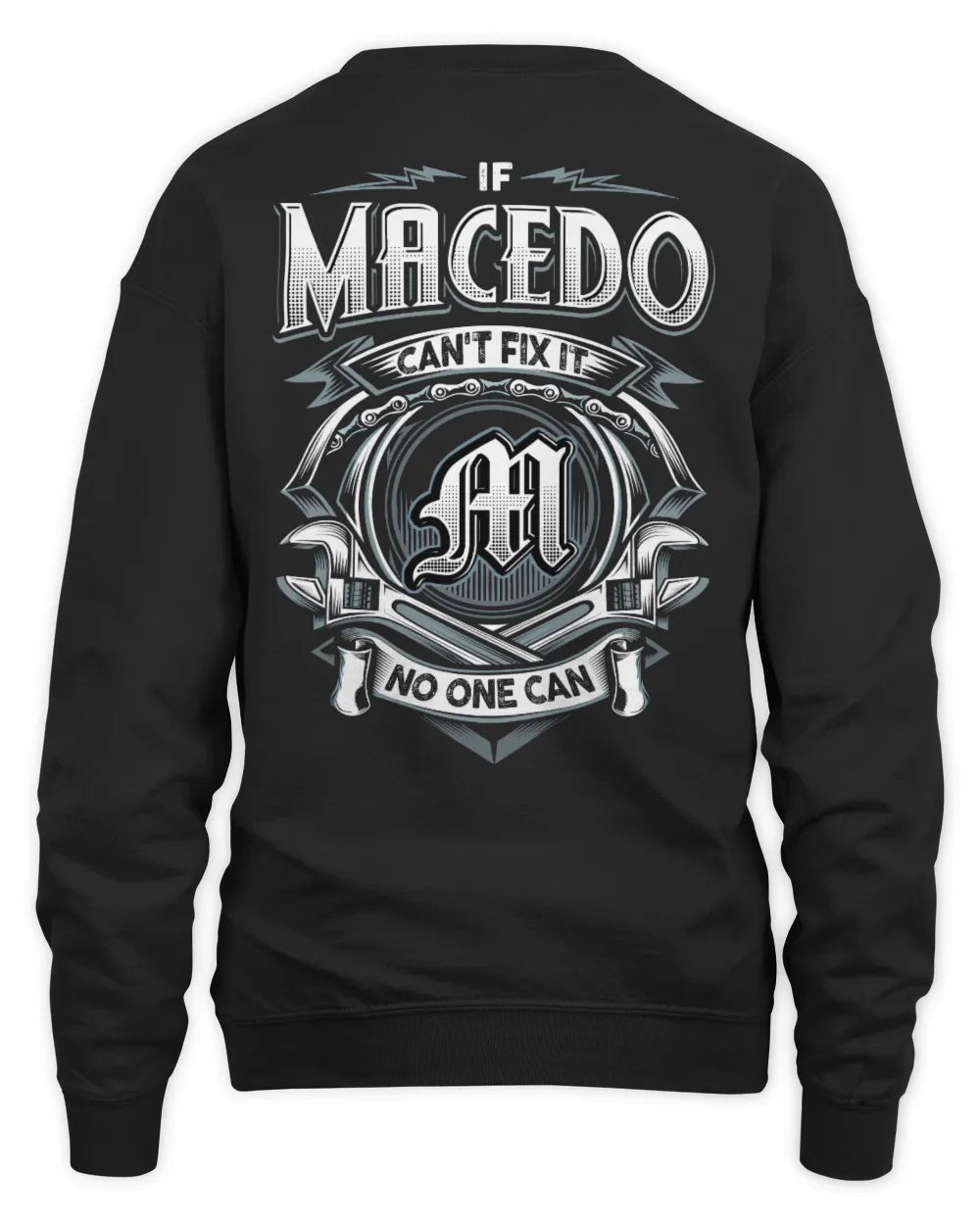 MACEDO AP81-K4-626 - Personalized Ahmed Quote Apparel “If Ahmed Can't Fix It, No One Can” - Unisex Sweatshirt - Black