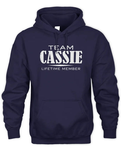 CASSIE BL62-K4-128 - Personalized “Team NAME Lifetime Member” - Unisex Hoodie - Navy