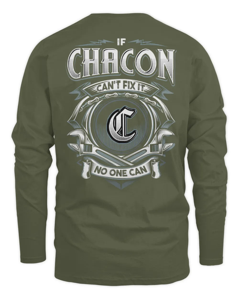 CHACON AP81-K4-626 - Personalized Ahmed Quote Apparel “If Ahmed Can't Fix It, No One Can” - Men's Long Sleeved T-Shirt - Military Green