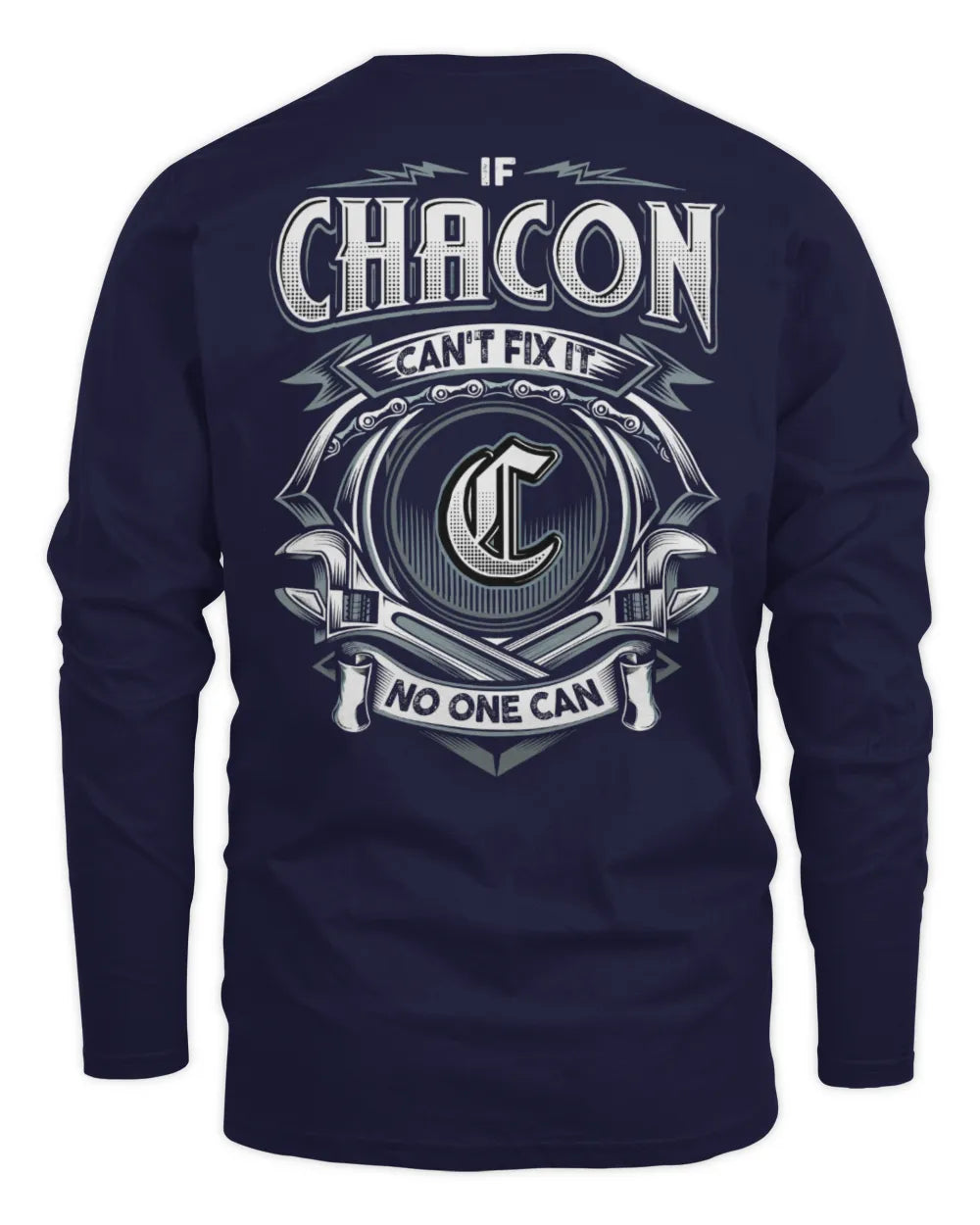 CHACON AP81-K4-626 - Personalized Ahmed Quote Apparel “If Ahmed Can't Fix It, No One Can” - Men's Long Sleeved T-Shirt - Navy