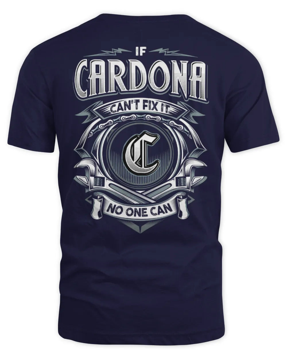 CARDONA AP81-K4-626 - Personalized Ahmed Quote Apparel “If Ahmed Can't Fix It, No One Can” - Unisex Standard T-Shirt - Navy