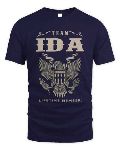 IDA TP06-K82 – Personalized Classic Style Apparel “Team NAME Lifetime Member” - Unisex Standard T-Shirt - Navy