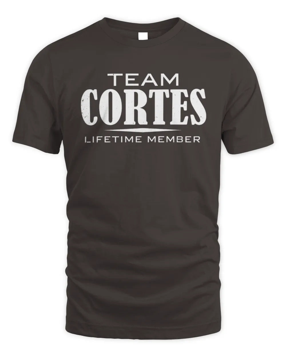 CORTES BL62-K4-128 - Personalized “Team NAME Lifetime Member” - Unisex Standard T-Shirt - Dark Chocolate