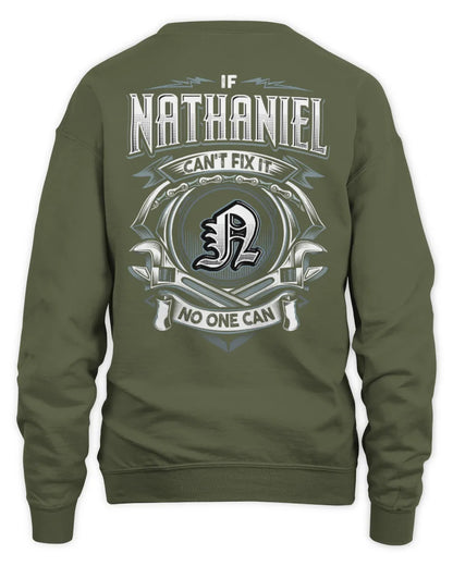 NATHANIEL AP81-K4-626 - Personalized Ahmed Quote Apparel “If Ahmed Can't Fix It, No One Can” - Unisex Sweatshirt - Military Green