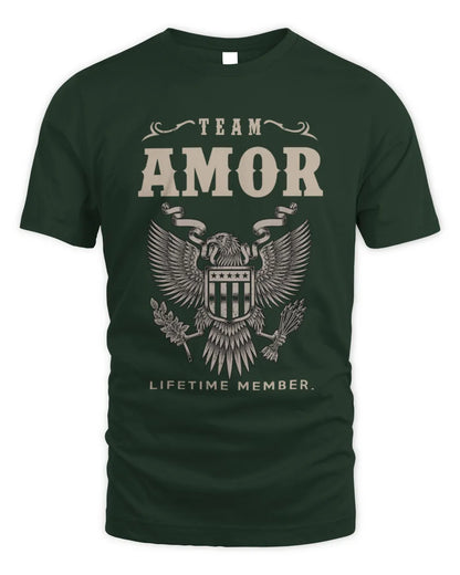 AMOR TP06-K82 – Personalized Classic Style Apparel “Team NAME Lifetime Member” - Unisex Standard T-Shirt - Forest Green