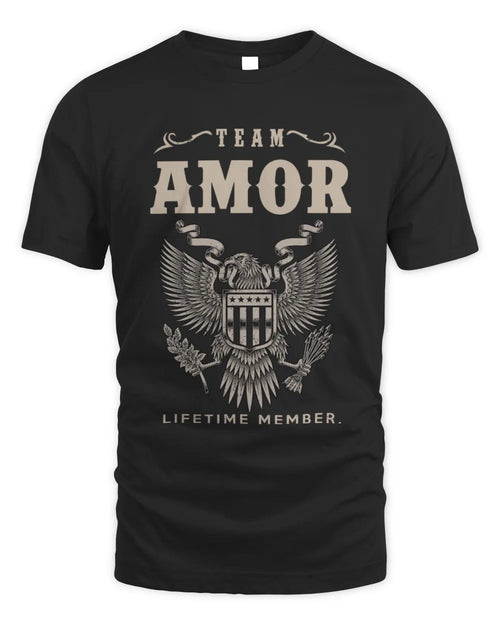 AMOR TP06-K82 – Personalized Classic Style Apparel “Team NAME Lifetime Member” - Unisex Standard T-Shirt - Black