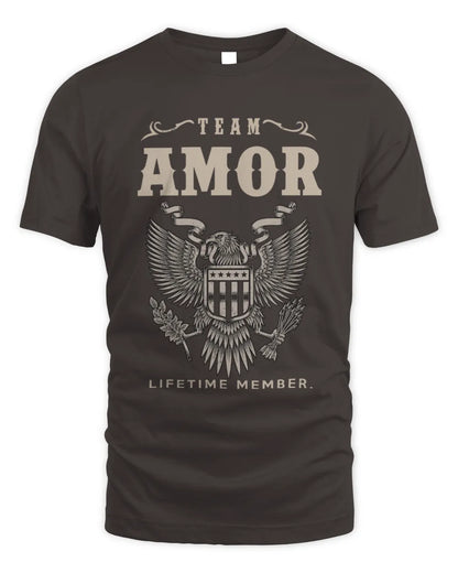 AMOR TP06-K82 – Personalized Classic Style Apparel “Team NAME Lifetime Member” - Unisex Standard T-Shirt - Dark Chocolate