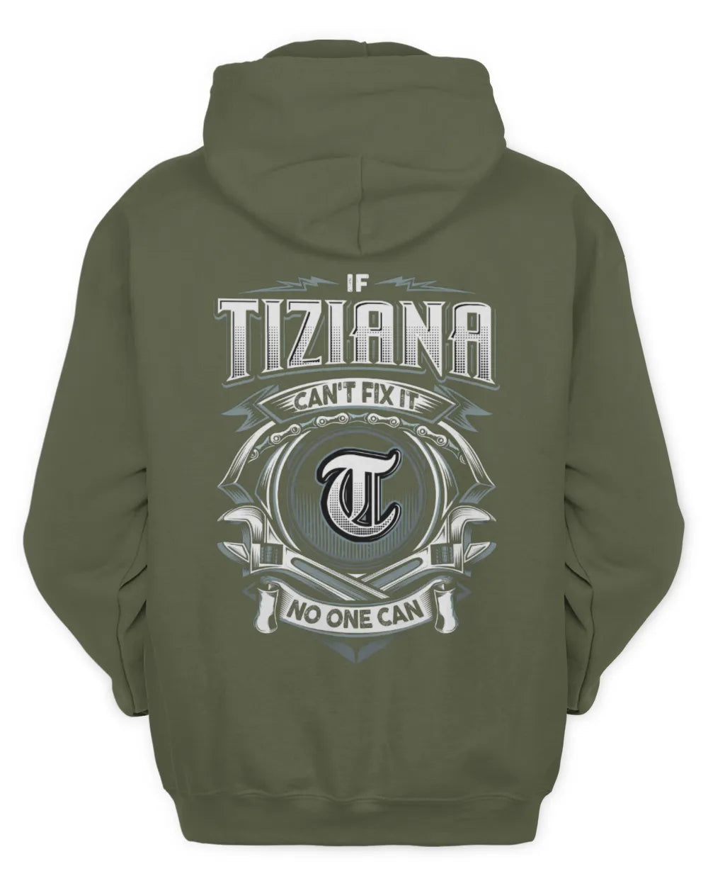 TIZIANA AP81-K4-626 - Personalized Ahmed Quote Apparel “If Ahmed Can't Fix It, No One Can” - Unisex Hoodie - Military Green