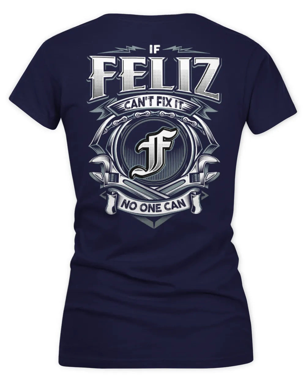 FELIZ AP81-K4-626 - Personalized Ahmed Quote Apparel “If Ahmed Can't Fix It, No One Can” - Women's V-Neck T-Shirt - Navy