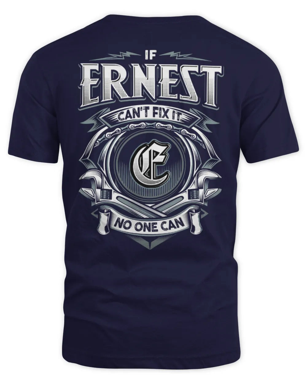 ERNEST AP81-K4-626 - Personalized Ahmed Quote Apparel “If Ahmed Can't Fix It, No One Can” - Unisex Standard T-Shirt - Navy