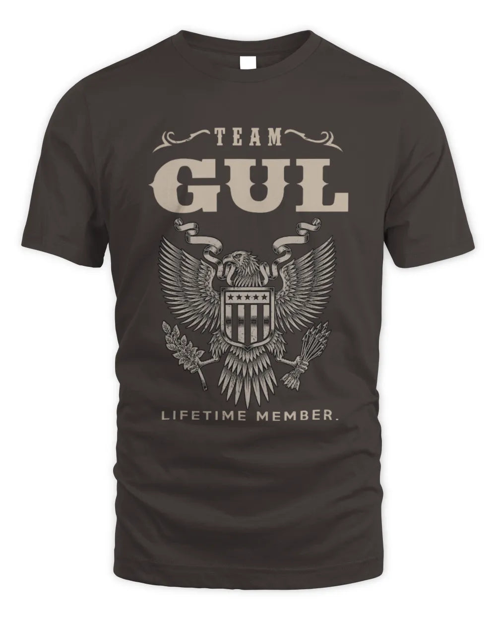 GUL TP06-K82 – Personalized Classic Style Apparel “Team NAME Lifetime Member” - Unisex Standard T-Shirt - Dark Chocolate