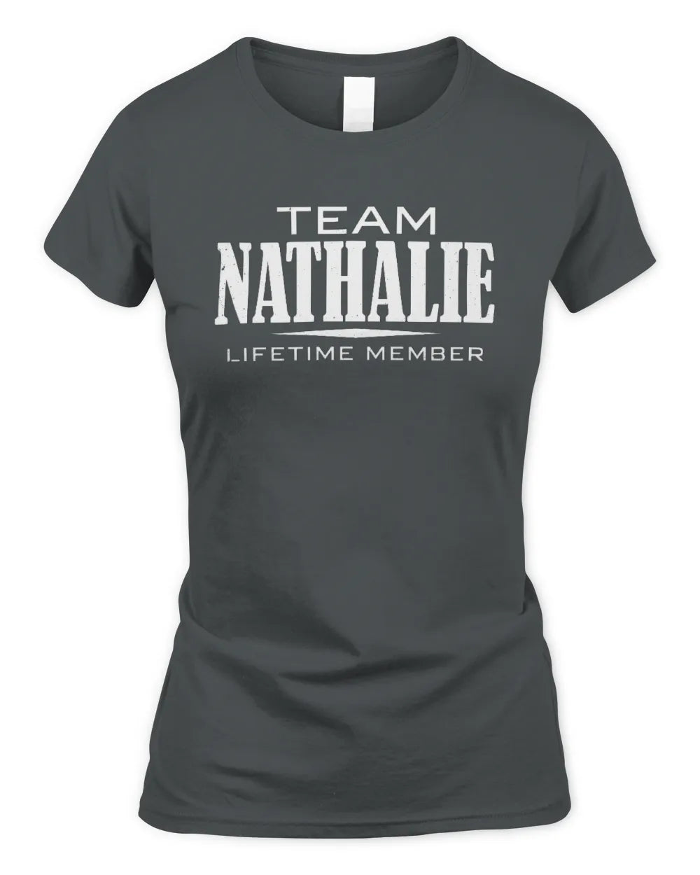 NATHALIE BL62-K4-128 - Personalized “Team NAME Lifetime Member” - Women's Standard T-Shirt - Charcoal