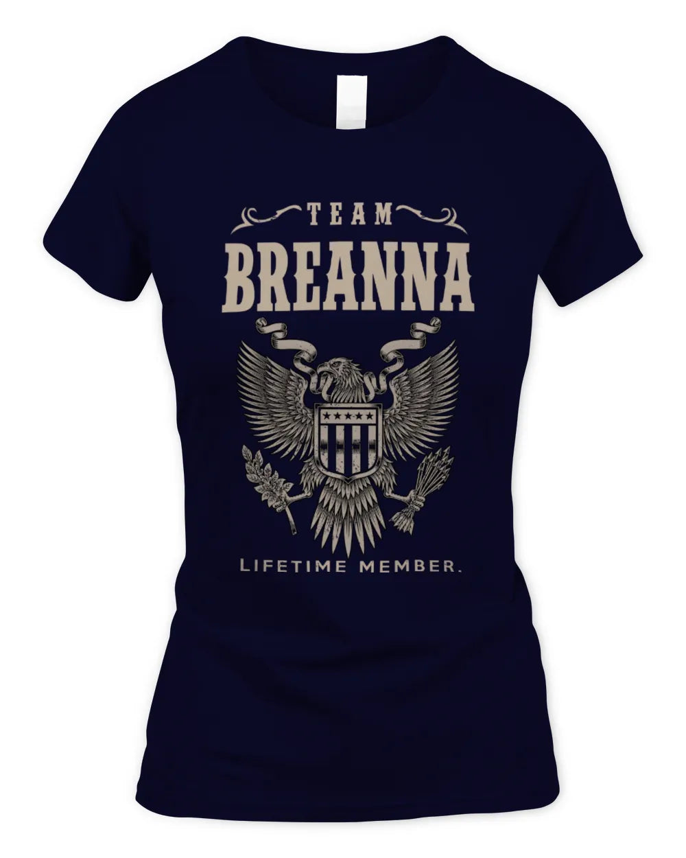 BREANNA TP06-K82 – Personalized Classic Style Apparel “Team NAME Lifetime Member” - Women's Standard T-Shirt - Navy