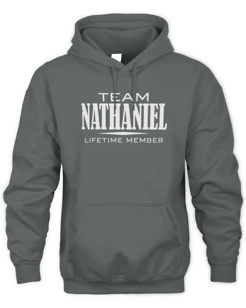 NATHANIEL BL62-K4-128 - Personalized “Team NAME Lifetime Member” - Unisex Hoodie - Charcoal