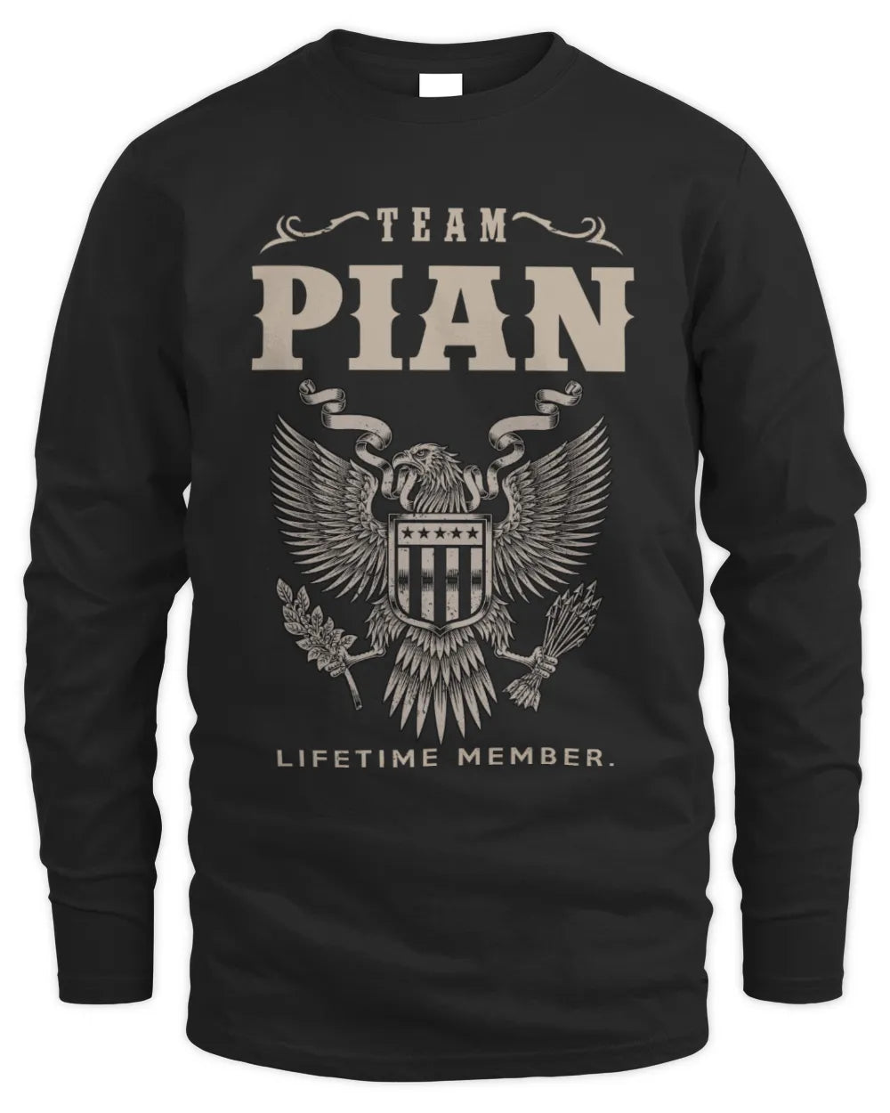 PIAN TP06-K82 – Personalized Classic Style Apparel “Team NAME Lifetime Member” - Men's Long Sleeved T-Shirt - Black