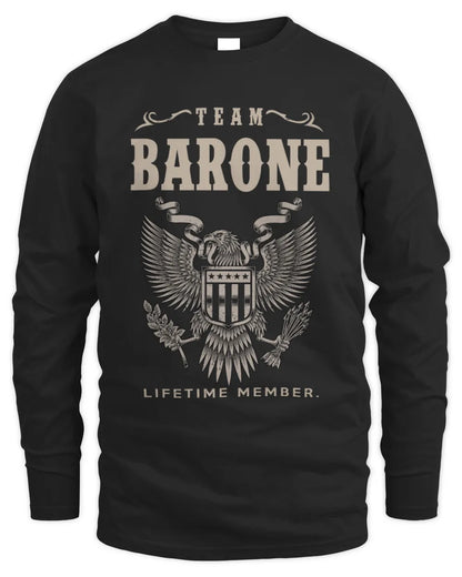 BARONE TP06-K82 – Personalized Classic Style Apparel “Team NAME Lifetime Member” - Men's Long Sleeved T-Shirt - Black