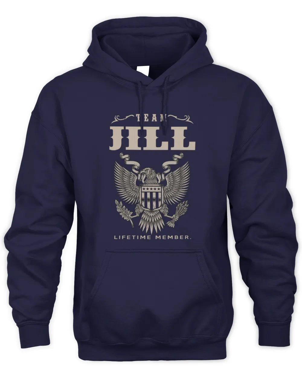 JILL TP06-K82 – Personalized Classic Style Apparel “Team NAME Lifetime Member” - Unisex Hoodie - Navy