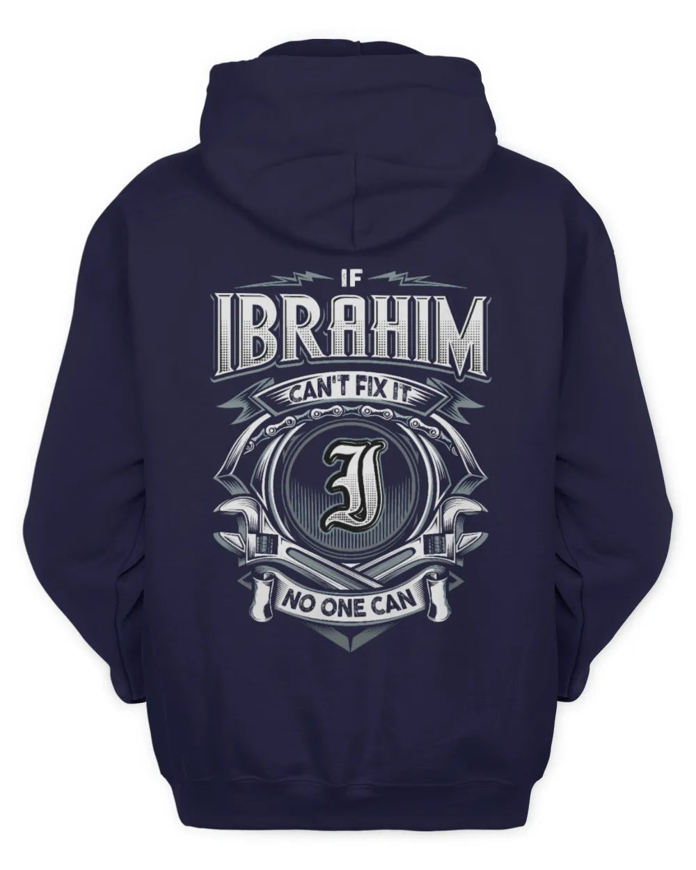 IBRAHIM AP81-K4-626 - Personalized Ahmed Quote Apparel “If Ahmed Can't Fix It, No One Can” - Unisex Hoodie - Navy