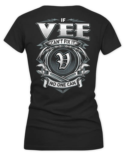 VEE AP81-K4-626 - Personalized Ahmed Quote Apparel “If Ahmed Can't Fix It, No One Can” - Women's V-Neck T-Shirt - Black