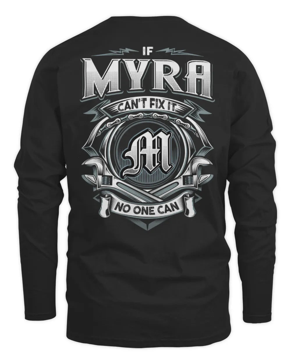 MYRA AP81-K4-626 - Personalized Ahmed Quote Apparel “If Ahmed Can't Fix It, No One Can” - Men's Long Sleeved T-Shirt - Black