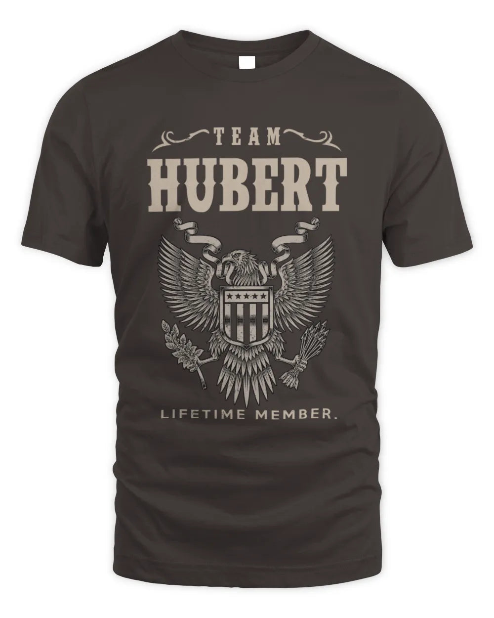 HUBERT TP06-K82 – Personalized Classic Style Apparel “Team NAME Lifetime Member” - Unisex Standard T-Shirt - Dark Chocolate