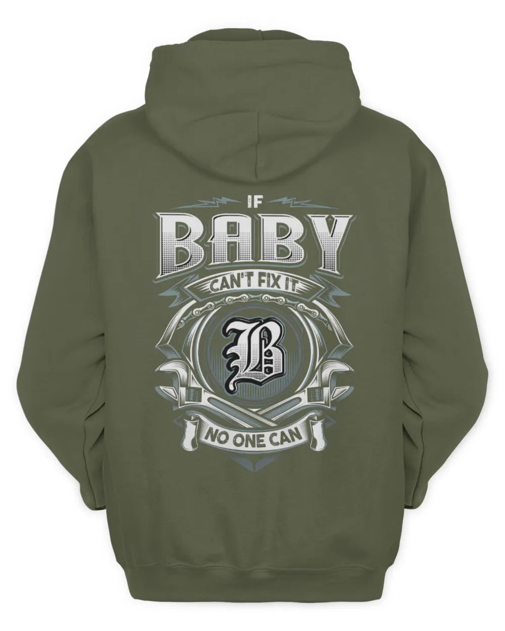 BABY AP81-K4-626 - Personalized Ahmed Quote Apparel “If Ahmed Can't Fix It, No One Can” - Unisex Hoodie - Military Green