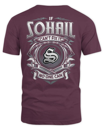 SOHAIL AP81-K4-626 - Personalized Ahmed Quote Apparel “If Ahmed Can't Fix It, No One Can” - Unisex Standard T-Shirt - Maroon