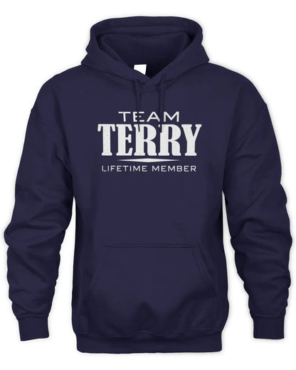 TERRY BL62-K4-128 - Personalized “Team NAME Lifetime Member” - Unisex Hoodie - Navy