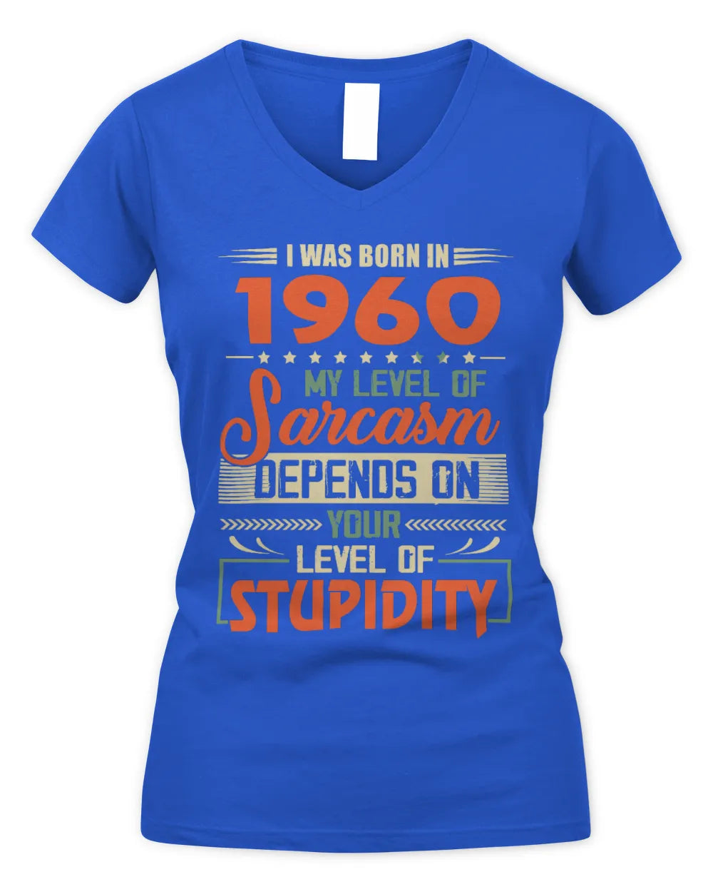 1960 HH89-K2 – Vintage Born to Be Sarcastic T-Shirt - Women's V-Neck T-Shirt - Royal