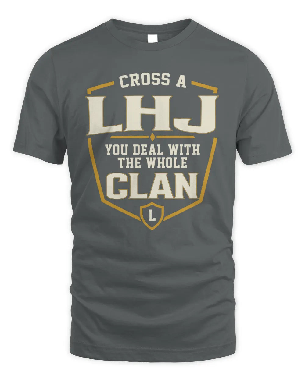 LHJ NT1-K008 Cross A/An NAME, You Deal With the Whole Clan | Personalized Vintage T-Shirt - Unisex Standard T-Shirt - Charcoal