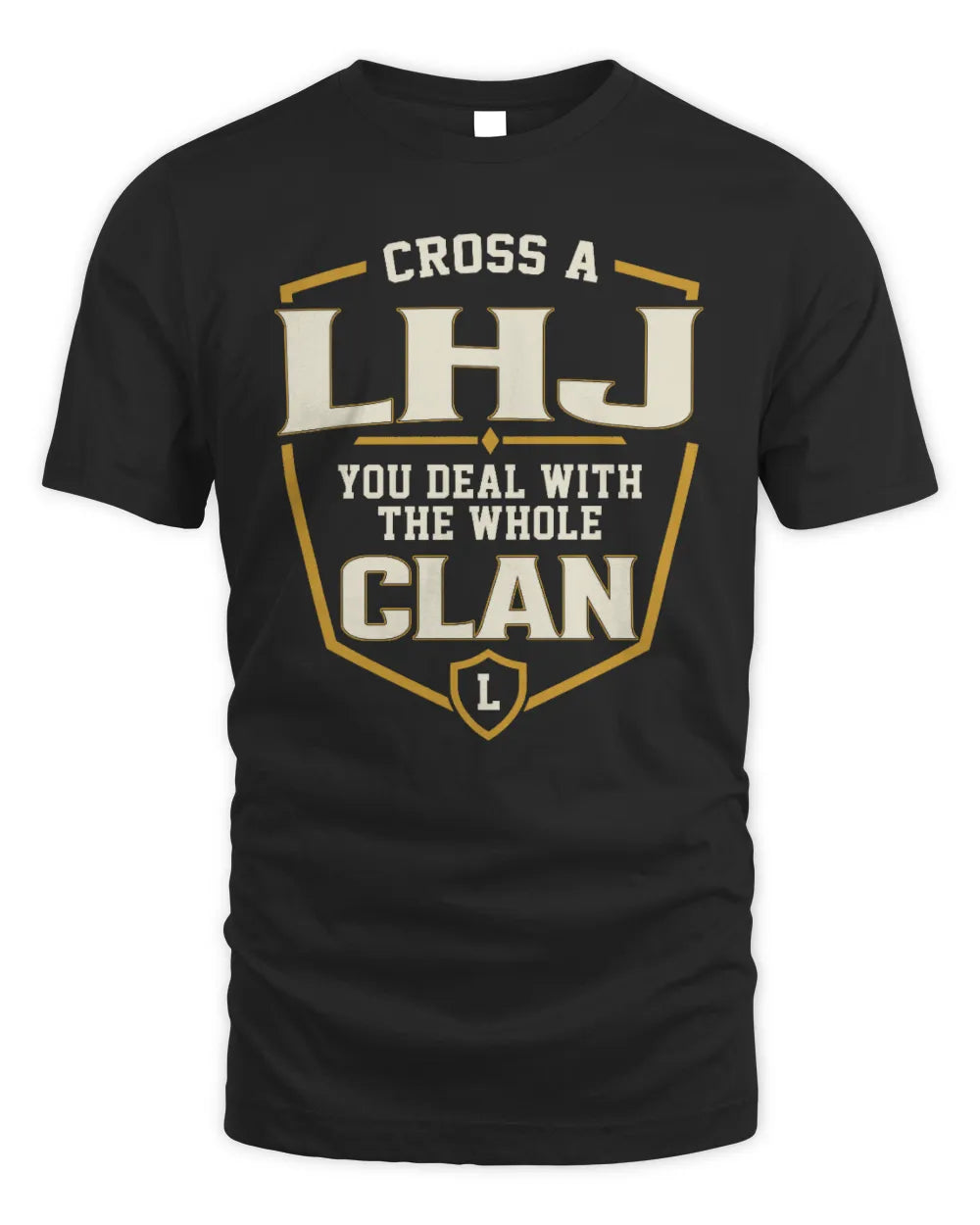 LHJ NT1-K008 Cross A/An NAME, You Deal With the Whole Clan | Personalized Vintage T-Shirt - Unisex Standard T-Shirt - Black