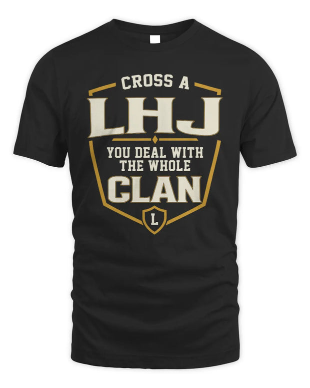 LHJ NT1-K008 Cross A/An NAME, You Deal With the Whole Clan | Personalized Vintage T-Shirt