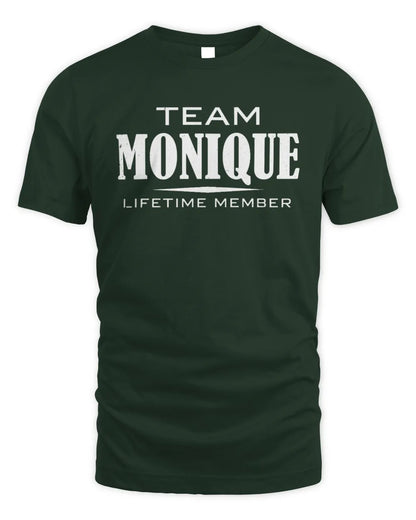 MONIQUE BL62-K4-128 - Personalized “Team NAME Lifetime Member” - Unisex Standard T-Shirt - Forest Green