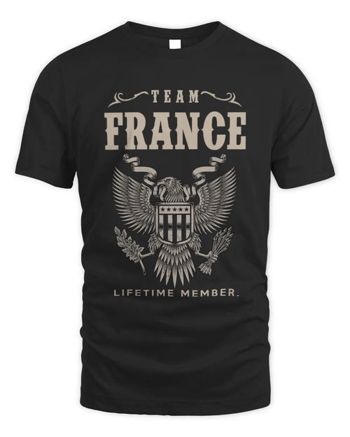 FRANCE TP06-K82 – Personalized Classic Style Apparel “Team NAME Lifetime Member” - Unisex Standard T-Shirt - Black