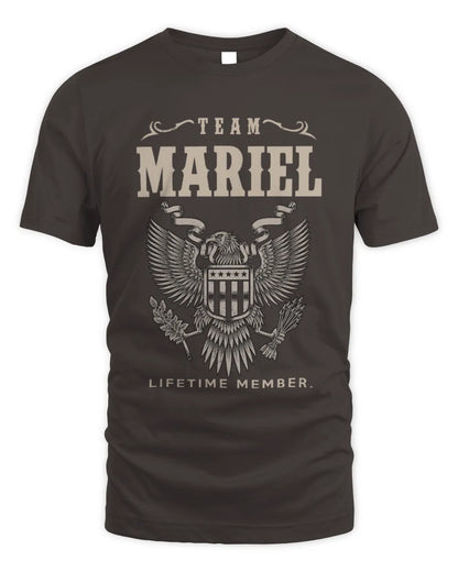 MARIEL TP06-K82 – Personalized Classic Style Apparel “Team NAME Lifetime Member” - Unisex Standard T-Shirt - Dark Chocolate