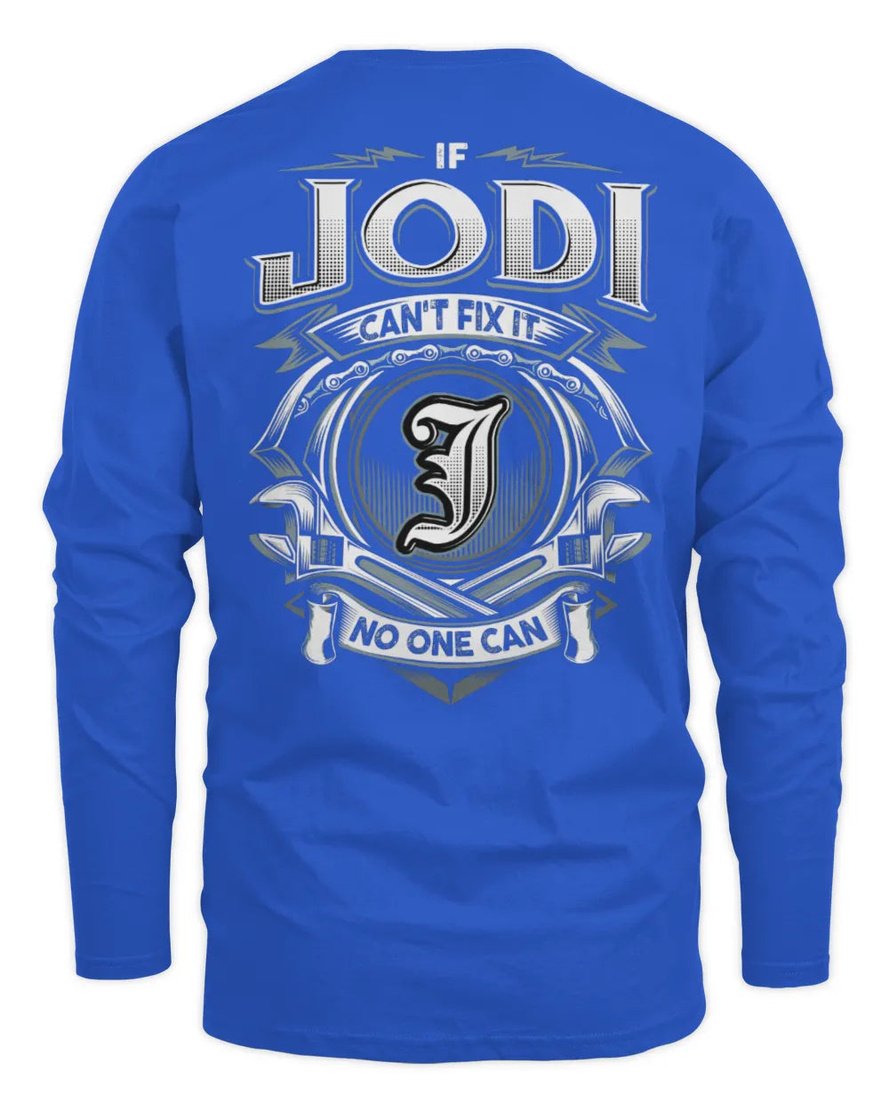 JODI AP81-K4-626 - Personalized Ahmed Quote Apparel “If Ahmed Can't Fix It, No One Can” - Men's Long Sleeved T-Shirt - Royal