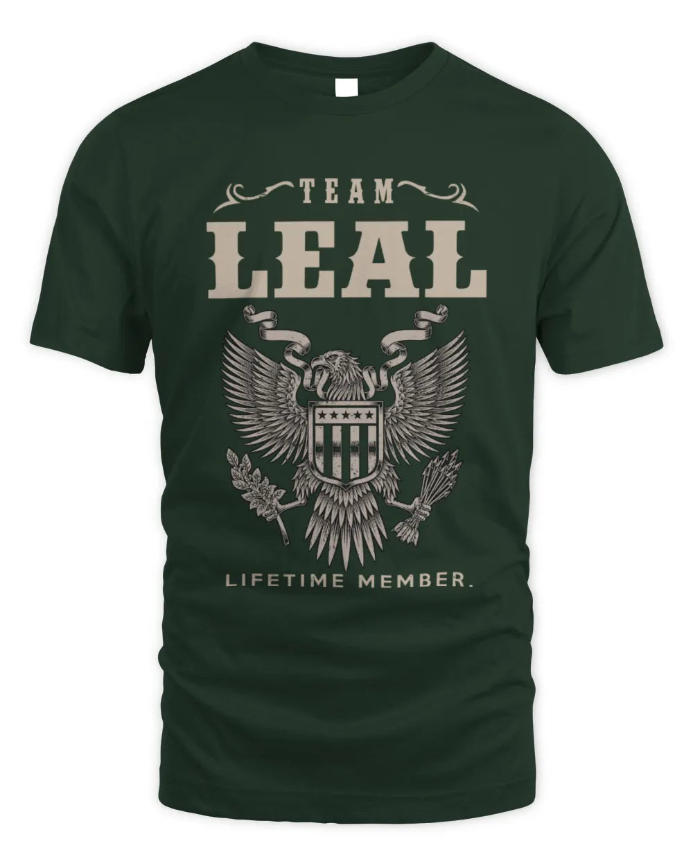 LEAL TP06-K82 – Personalized Classic Style Apparel “Team NAME Lifetime Member” - Unisex Standard T-Shirt - Forest Green
