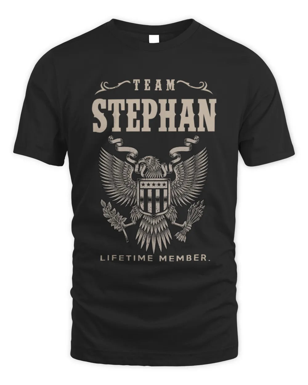 STEPHAN TP06-K82 – Personalized Classic Style Apparel “Team NAME Lifetime Member” - Unisex Standard T-Shirt - Black