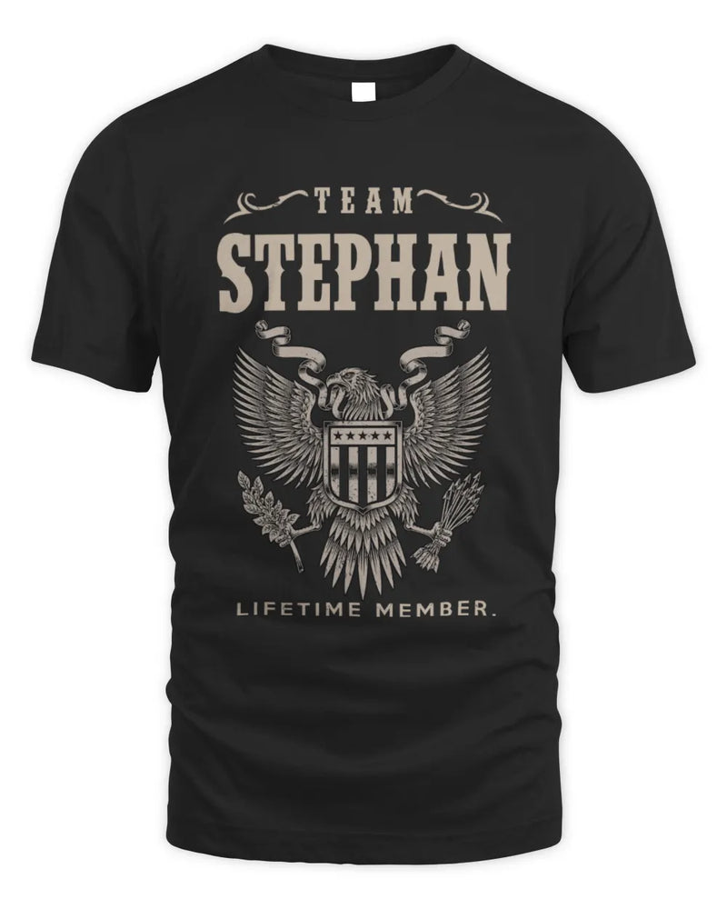 STEPHAN TP06-K82 – Personalized Classic Style Apparel “Team NAME Lifetime Member” - Unisex Standard T-Shirt - Black