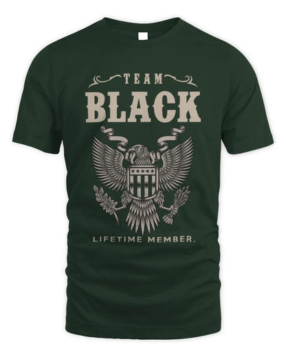BLACK TP06-K82 – Personalized Classic Style Apparel “Team NAME Lifetime Member” - Unisex Standard T-Shirt - Forest Green