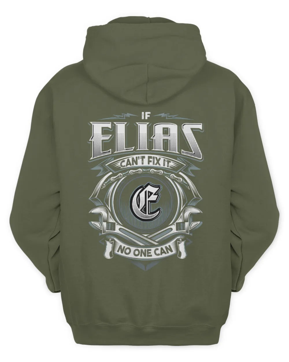 ELIAS AP81-K4-626 - Personalized Ahmed Quote Apparel “If Ahmed Can't Fix It, No One Can” - Unisex Hoodie - Military Green