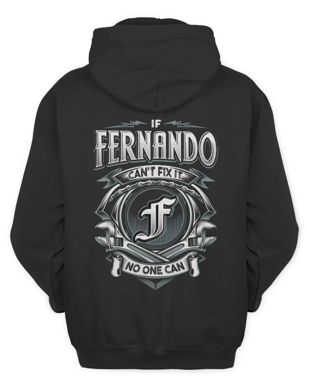 FERNANDO AP81-K4-626 - Personalized Ahmed Quote Apparel “If Ahmed Can't Fix It, No One Can” - Unisex Hoodie - Black