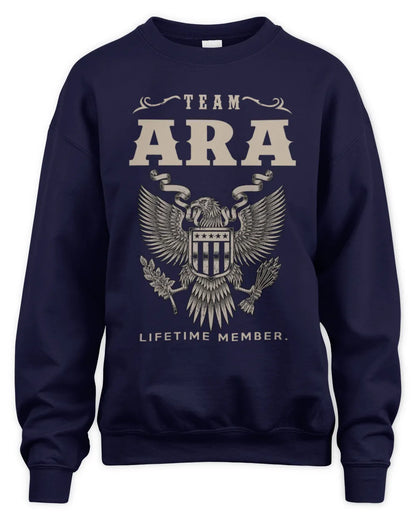 ARA TP06-K82 – Personalized Classic Style Apparel “Team NAME Lifetime Member” - Unisex Sweatshirt - Navy