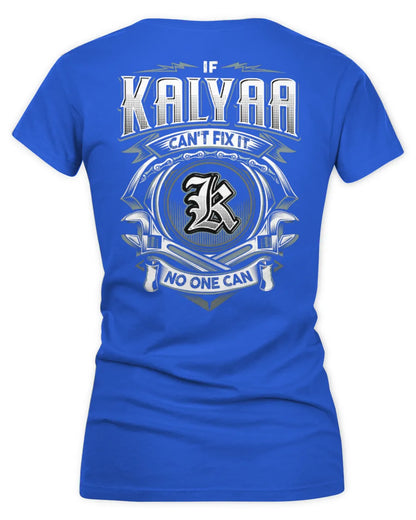 KALYAA AP81-K4-626 - Personalized Ahmed Quote Apparel “If Ahmed Can't Fix It, No One Can” - Women's V-Neck T-Shirt - Royal